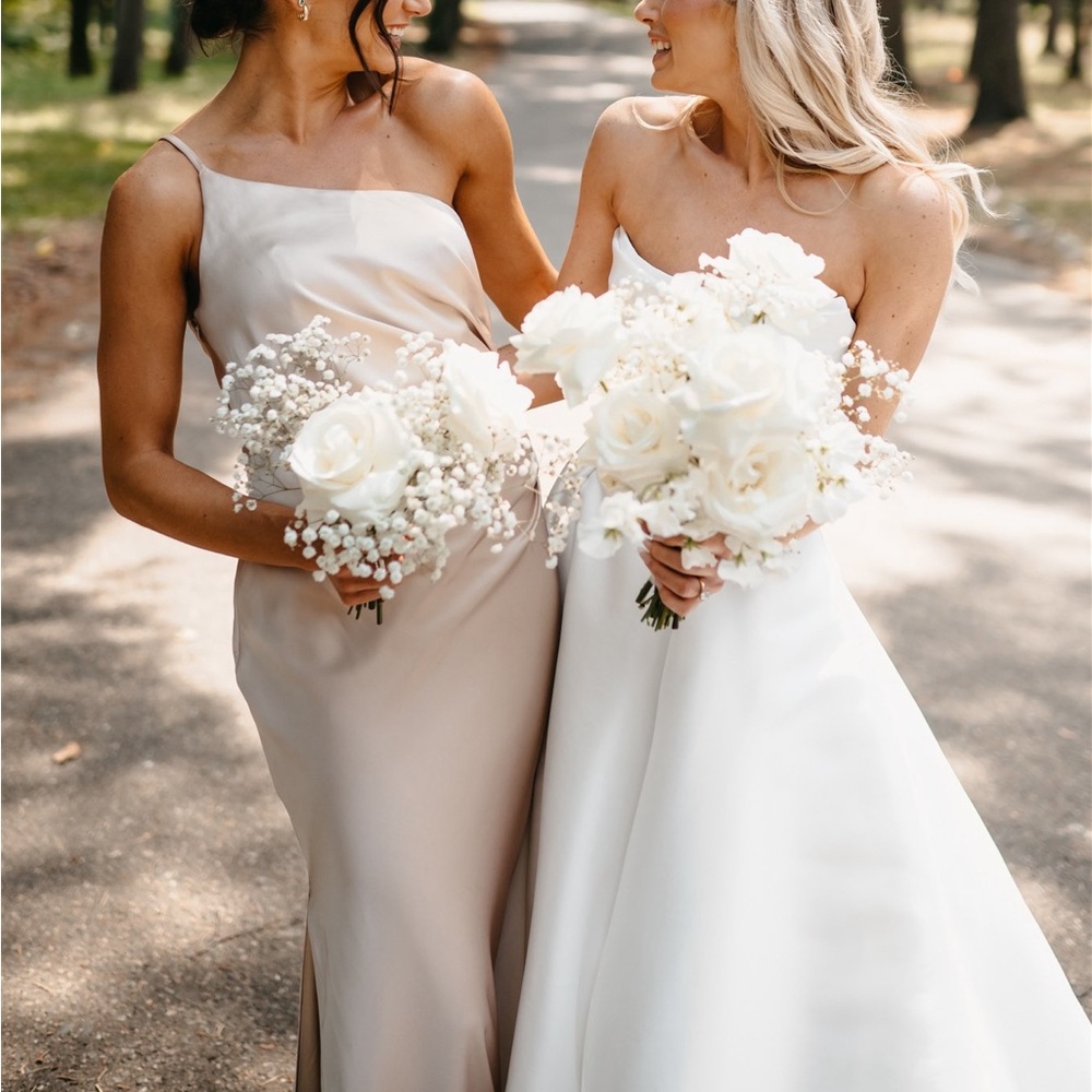 Revelry Jade Satin Dress - Champagne